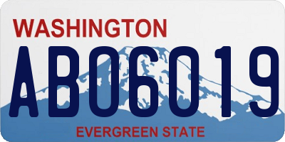 WA license plate ABO6019