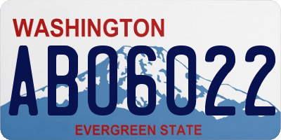 WA license plate ABO6022