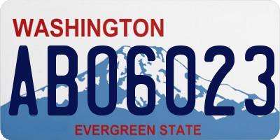 WA license plate ABO6023