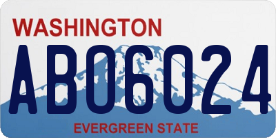 WA license plate ABO6024