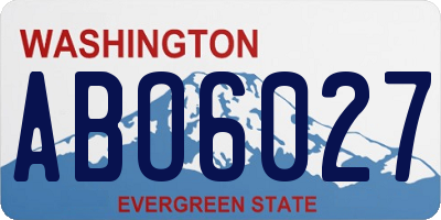 WA license plate ABO6027