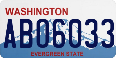 WA license plate ABO6033