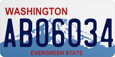 WA license plate ABO6034