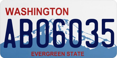 WA license plate ABO6035