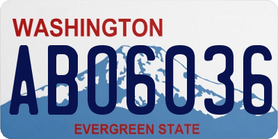 WA license plate ABO6036