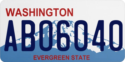 WA license plate ABO6040