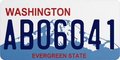 WA license plate ABO6041