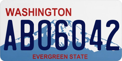 WA license plate ABO6042