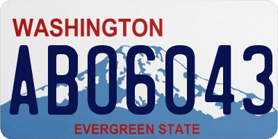 WA license plate ABO6043