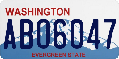 WA license plate ABO6047