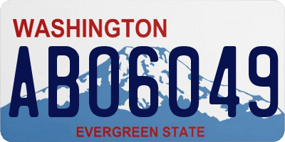 WA license plate ABO6049