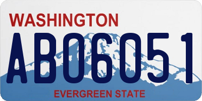 WA license plate ABO6051