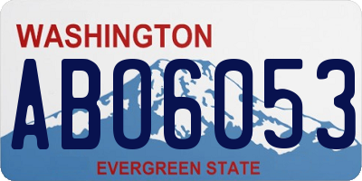 WA license plate ABO6053