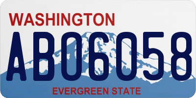 WA license plate ABO6058