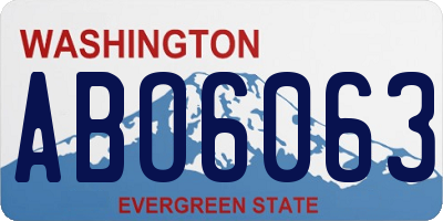 WA license plate ABO6063