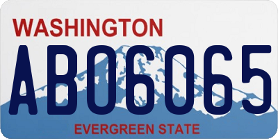 WA license plate ABO6065