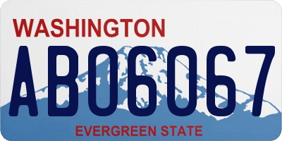WA license plate ABO6067