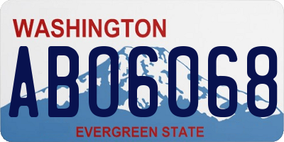 WA license plate ABO6068