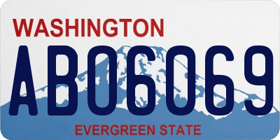 WA license plate ABO6069
