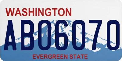 WA license plate ABO6070