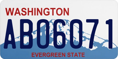 WA license plate ABO6071