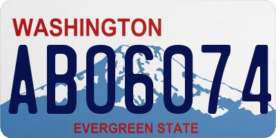 WA license plate ABO6074