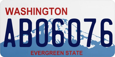WA license plate ABO6076