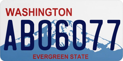 WA license plate ABO6077