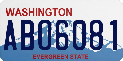 WA license plate ABO6081