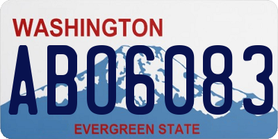 WA license plate ABO6083