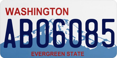 WA license plate ABO6085