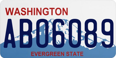 WA license plate ABO6089