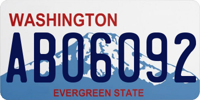 WA license plate ABO6092