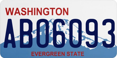 WA license plate ABO6093