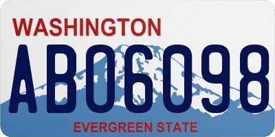 WA license plate ABO6098