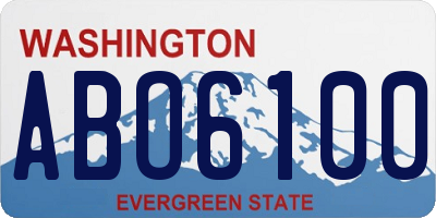 WA license plate ABO6100