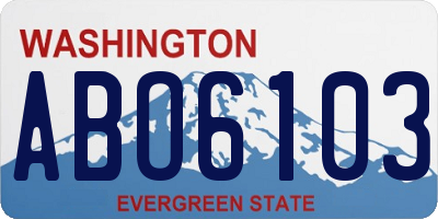 WA license plate ABO6103