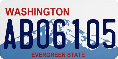 WA license plate ABO6105
