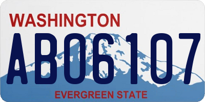 WA license plate ABO6107
