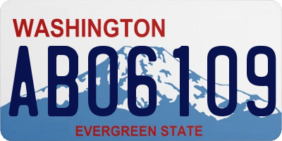 WA license plate ABO6109