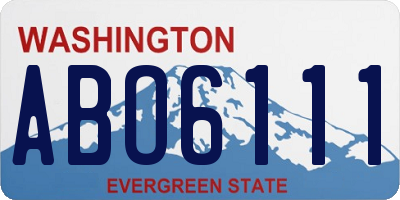 WA license plate ABO6111