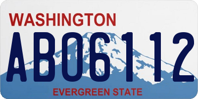 WA license plate ABO6112
