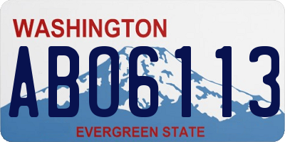 WA license plate ABO6113