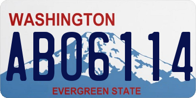 WA license plate ABO6114