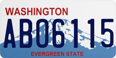 WA license plate ABO6115