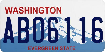 WA license plate ABO6116