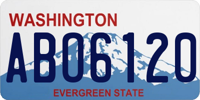 WA license plate ABO6120