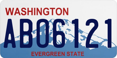 WA license plate ABO6121