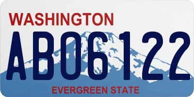 WA license plate ABO6122