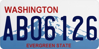 WA license plate ABO6126